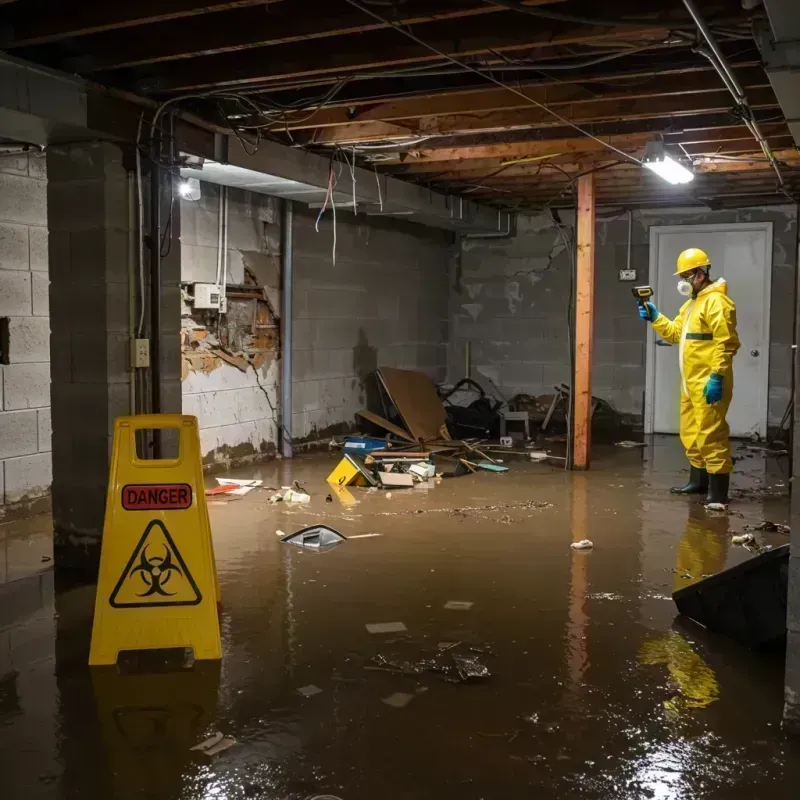 Flooded Basement Electrical Hazard in Todd County, SD Property